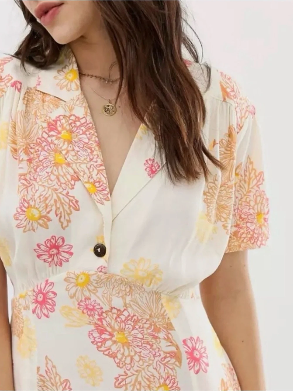 Free People Hawaiian Cream Mini Dress